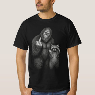 Bigfoot och tvättbjörn lillfinger t shirt