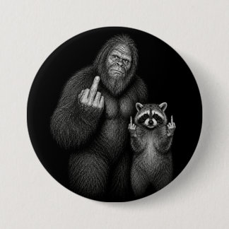 Bigfoot och tvättbjörn med långfinger knapp