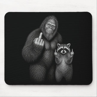 Bigfoot och tvättbjörn med långfinger musmatta
