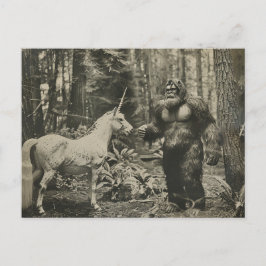 Bigfoot och Unicorn-vykort Vykort