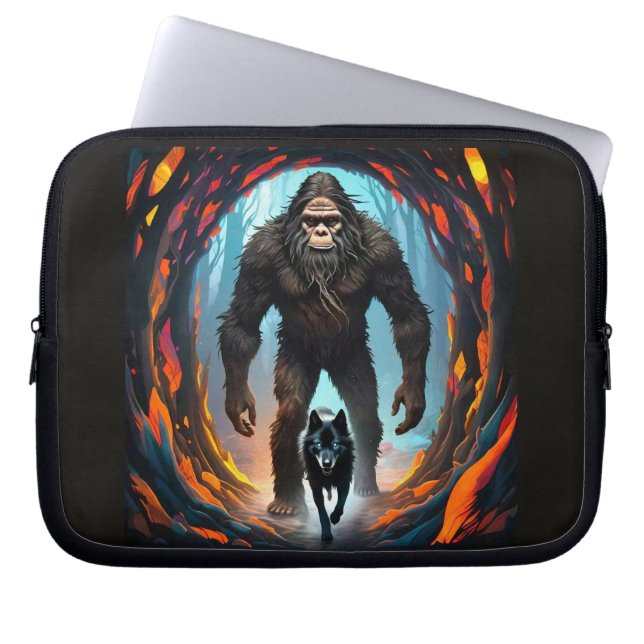 Bigfoot- och Varg-portal Laptop Fodral (Framsidan)