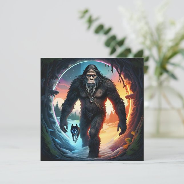 Bigfoot och vargportal kort (Stående Fram)
