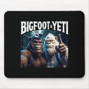 Bigfoot och yeti selfie rolig camping vandring pre musmatta