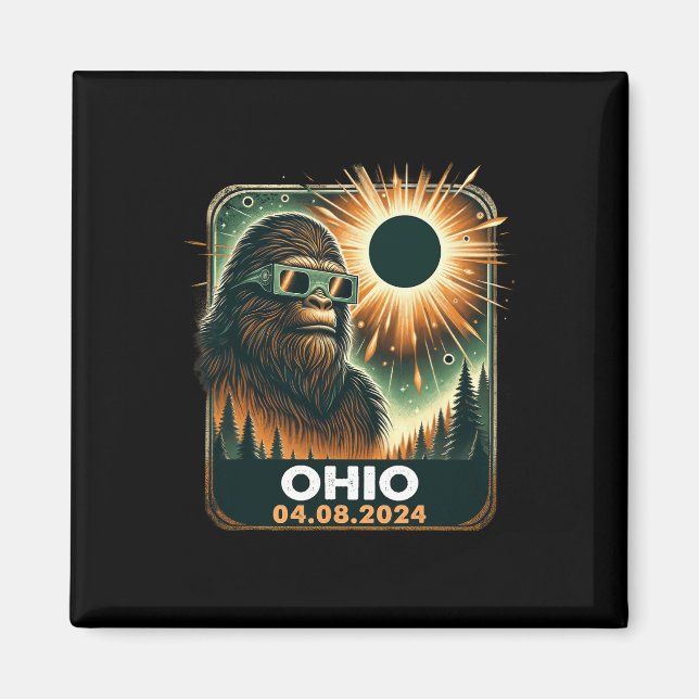 Bigfoot Ohio Total Solar Eclipse 2024 med Eclipse Magnet (Framsidan)