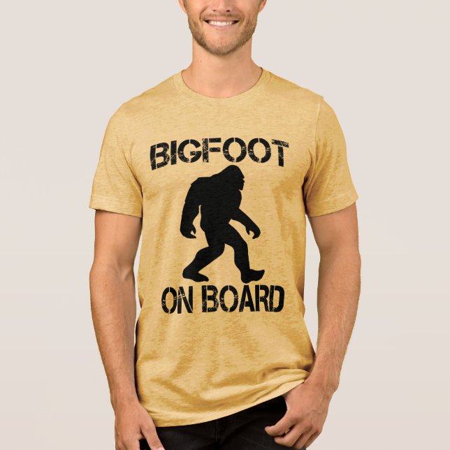 Bigfoot Ombord Rolig Bigfoot T Shirt (Framsida)