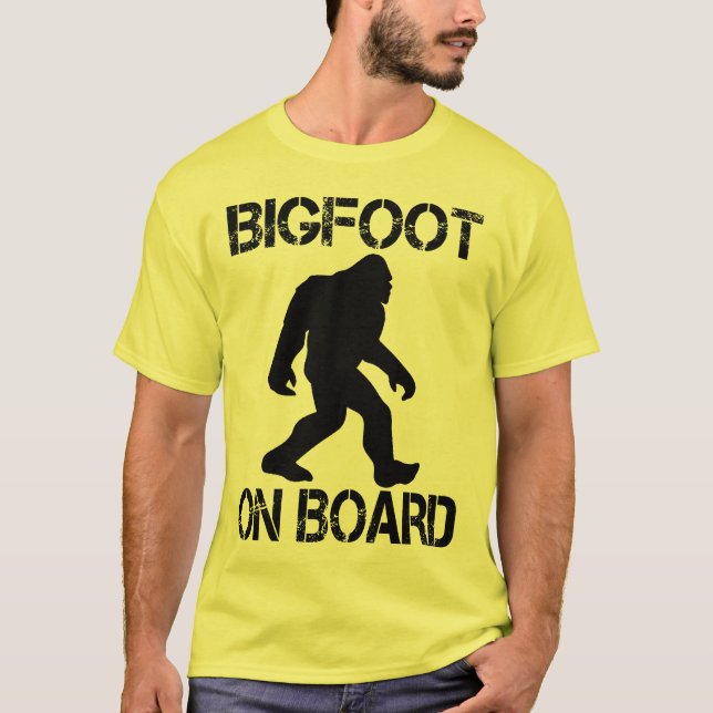 Bigfoot Ombord Rolig Bigfoot T Shirt (Framsida)