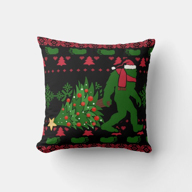Bigfoot on knit background kudde (Framsida)