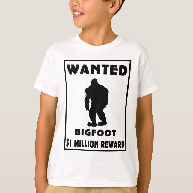 Bigfoot önskade affischen t-shirt (Framsida)
