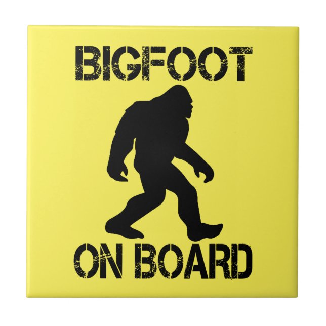 Bigfoot på board Funny Bigfoot Kakelplatta (Framsidan)