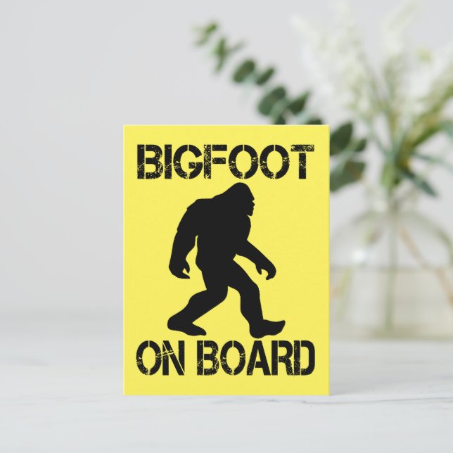 Bigfoot på board Funny Bigfoot Vykort (Stående Fram)