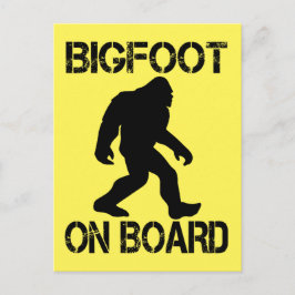 Bigfoot på board Funny Bigfoot Vykort