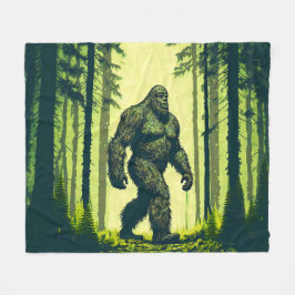 Bigfoot på skogspromenad Sasquatch Fleecefilt