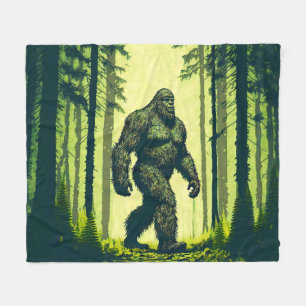 Bigfoot på skogspromenad Sasquatch  Fleecefilt
