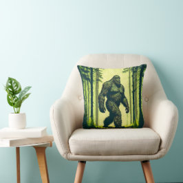 Bigfoot på skogspromenad Sasquatch Kudde