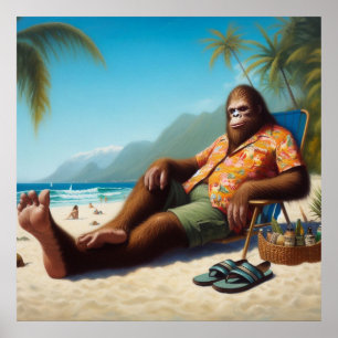 Bigfoot på stranden poster
