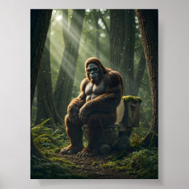 Bigfoot på toaletten i Skogen Poster