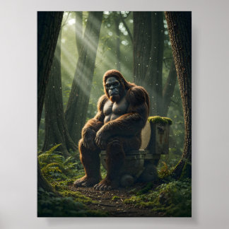 Bigfoot på toaletten i Skogen Poster