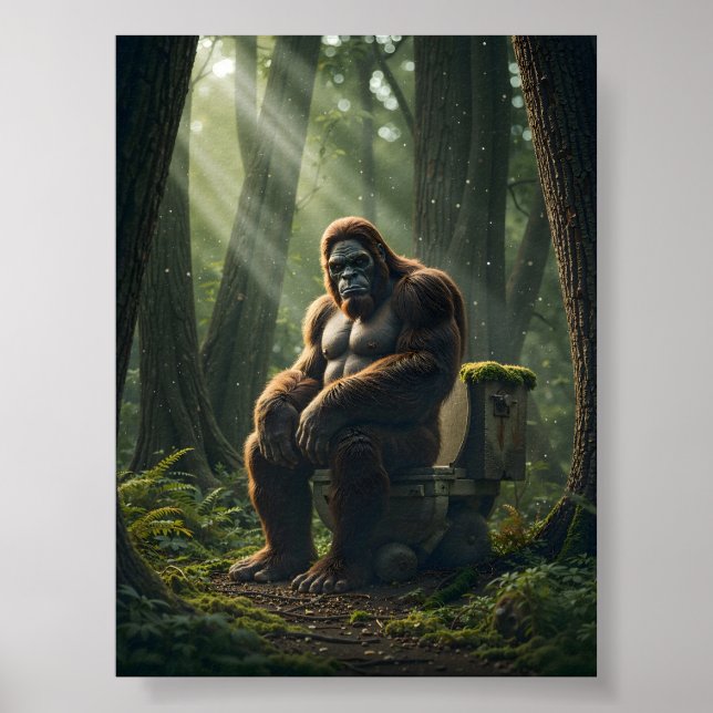 Bigfoot på toaletten i Skogen Poster (Framsidan)