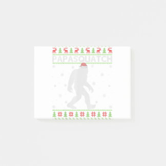 Bigfoot Papasquatch Xmas Shirt Ugly Santa Bigfoot Post-it Block