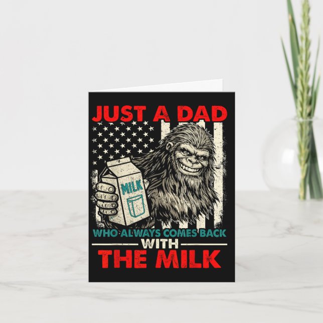 Bigfoot pappa med mjölken rolig fars dag kort (Framsida)