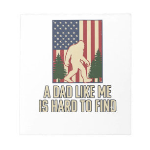 Bigfoot Pappa Vintage Amerikansk Flagga Tröja Desi Anteckningsblock
