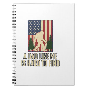Bigfoot Pappa Vintage Amerikansk Flagga Tröja Desi Anteckningsbok