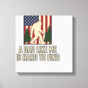 Bigfoot Pappa Vintage Amerikansk Flagga Tröja Desi Canvastryck