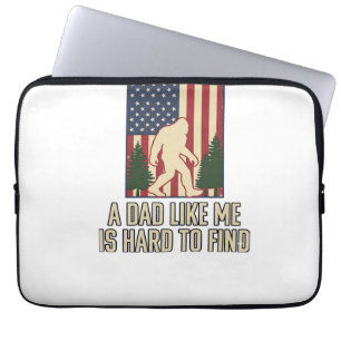 Bigfoot Pappa Vintage Amerikansk Flagga Tröja Desi Laptop Fodral