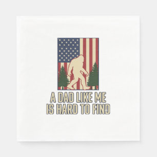 Bigfoot Pappa Vintage Amerikansk Flagga Tröja Desi Pappersservett