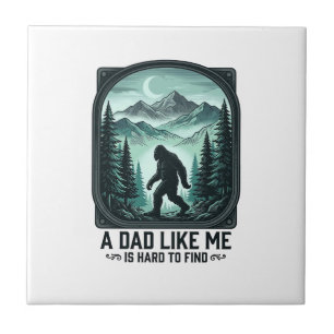 Bigfoot Pappa Vintage Gravyr Rolig Fader Tröja D Kakelplatta