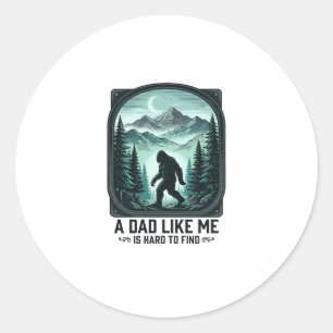 Bigfoot Pappa Vintage Gravyr Rolig Fader Tröja D Runt Klistermärke