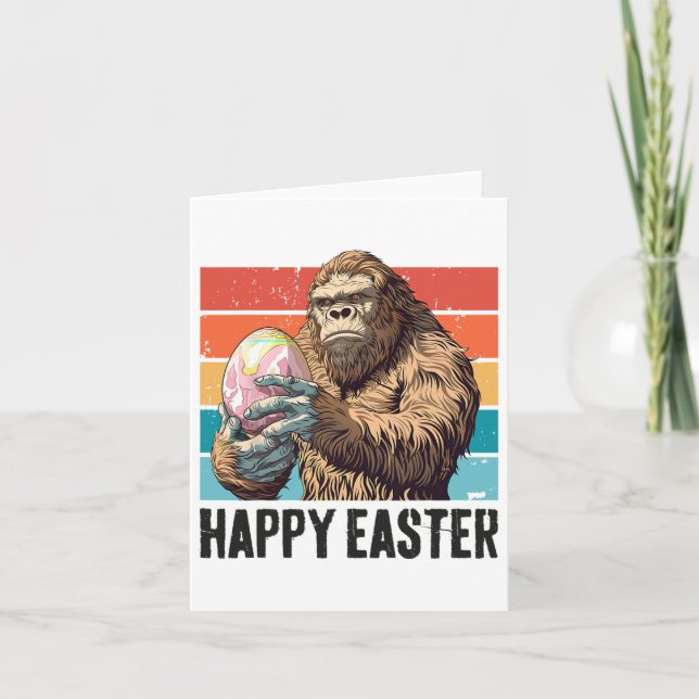 Bigfoot Påskägg Glad påsk Dag Bigfoot Älskare Kort (Framsida)