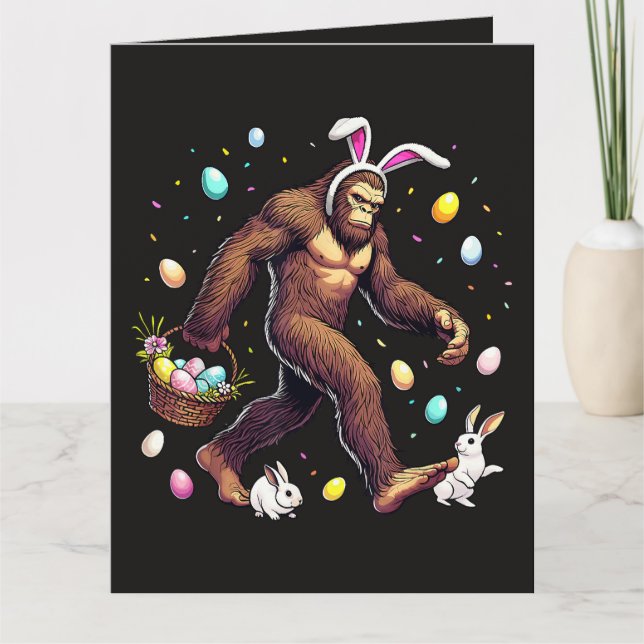 Bigfoot påskdag rolig Sasquatch Kort (Framsida)