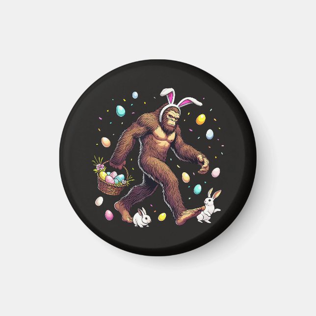 Bigfoot Påskdag Rolig Sasquatch Magnet (Framsidan)