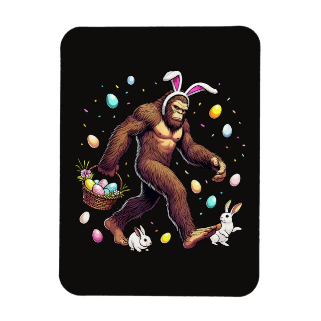 Bigfoot Påskdagen Rolig Sasquatch Magnet (Vertikal)