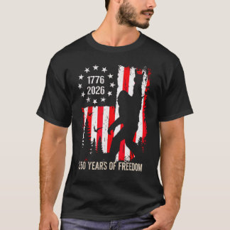 Bigfoot Patriotisk 250 År av Frihet Amerikan US T Shirt