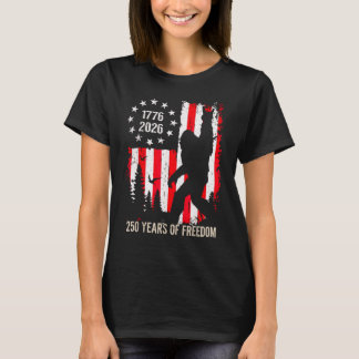 Bigfoot Patriotisk 250 År av Frihet Amerikan US T Shirt