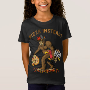 Bigfoot Pilgrim Turkey Pumpkin Eat Pizza Thanksgiv T Shirt