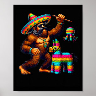 Bigfoot Pinata Cinco De Mayo Mexikansk Sasquatch B Poster