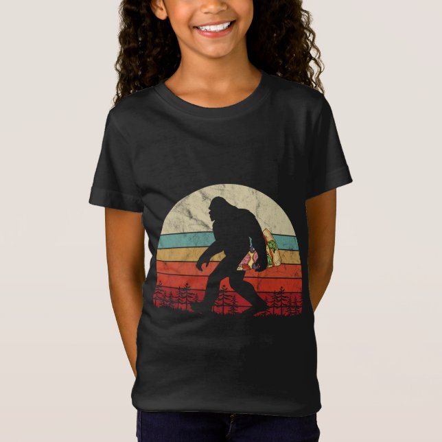 Bigfoot Pizza Älskare Funny Eating Sasquatch Manar T Shirt (Framsida)
