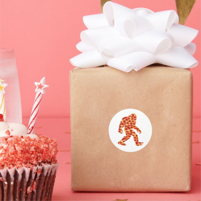 Bigfoot Pizza Runt Klistermärke (Fest)