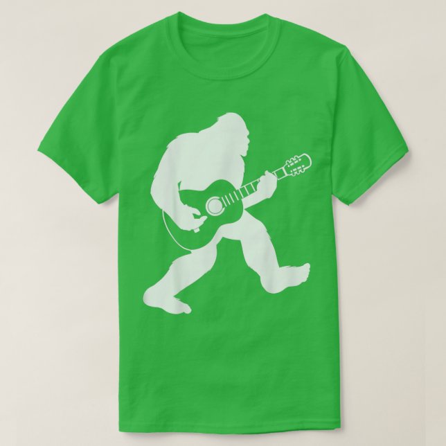 Bigfoot play acoustic guitar Music älskare T Shirt (Design framsida)