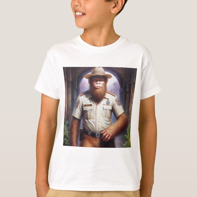Bigfoot Policeman T Shirt (Framsida)