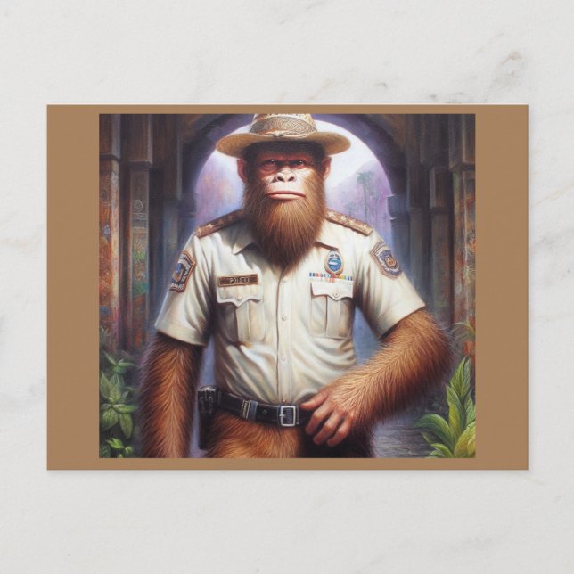Bigfoot Policeman Vykort (Framsida)