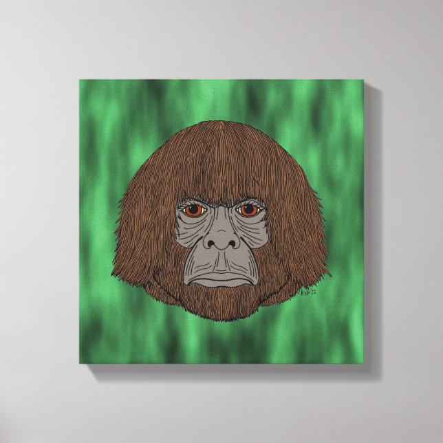 Bigfoot Porträtt 2 (människa-lik) Canvastryck (Framsida)