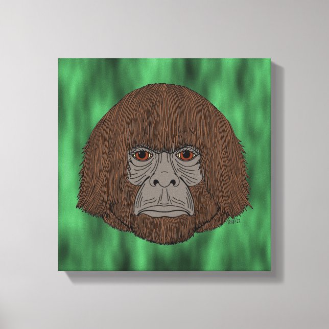 Bigfoot Porträtt 2 (människa-lik) Canvastryck (Framsida)