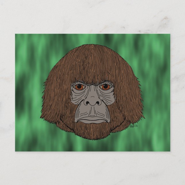 Bigfoot Porträtt 2-vykort (människoliknande) Vykort (Framsida)