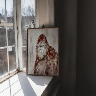 Bigfoot Porträtt Affisch Väggkonst Tryck