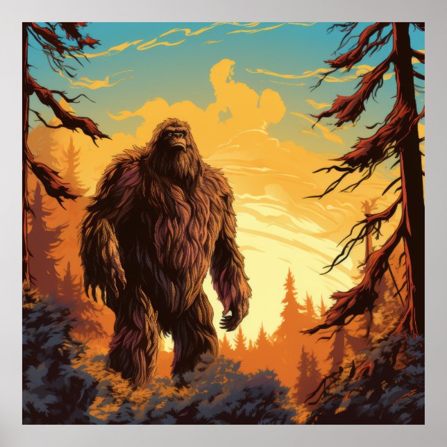 Bigfoot-Poster - Unik Bigfoot-design - Sasquatch Poster (Framsidan)