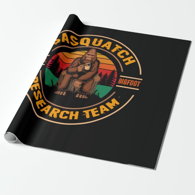 Bigfoot Research Team Retro Vintage Sasquatch Presentpapper (Utrullad)